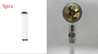 Water Saving Shower Head with 360-Degree Rotation - Pressurized, Built-in Turbofan, Detachable