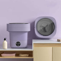 Portable folding mini washing machine with 5kg capacity and powerful decontamination, perfect for small spaces in the USA.