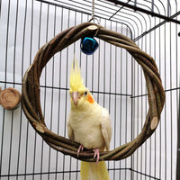 Bird Standing Frame Rattan Ring Chewing Toy Bird Cage