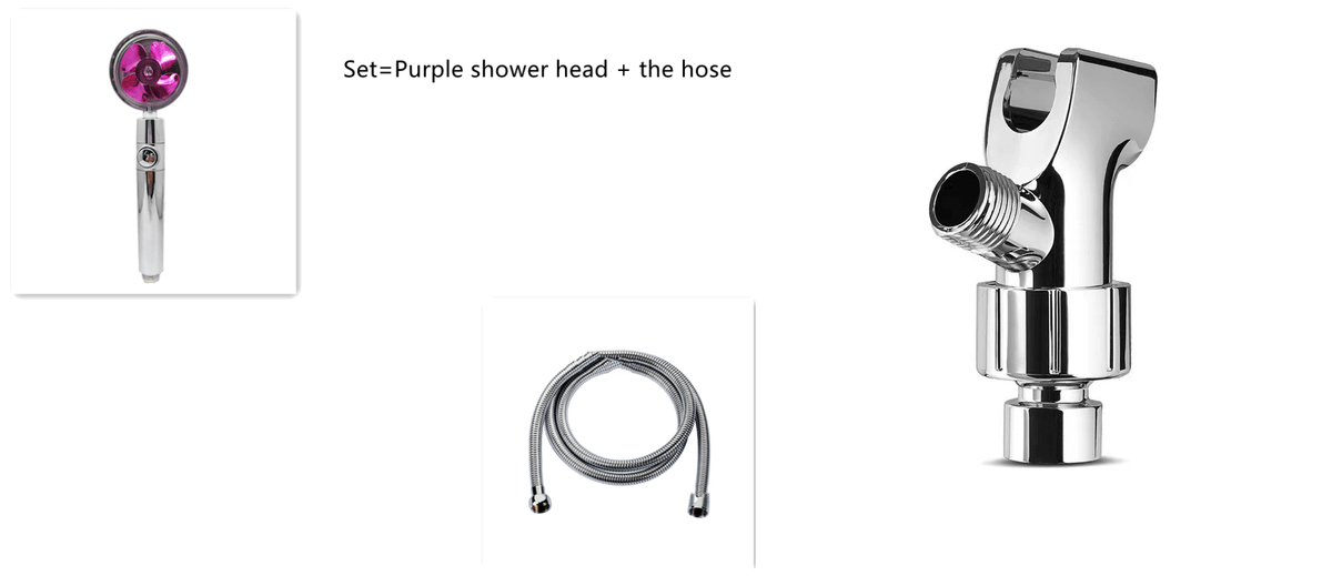 Water Saving Shower Head with 360-Degree Rotation - Pressurized, Built-in Turbofan, Detachable