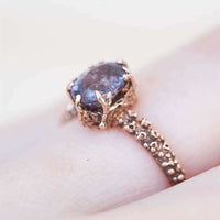 Rhinestone Rose Gold Egg-shaped Princess Ring