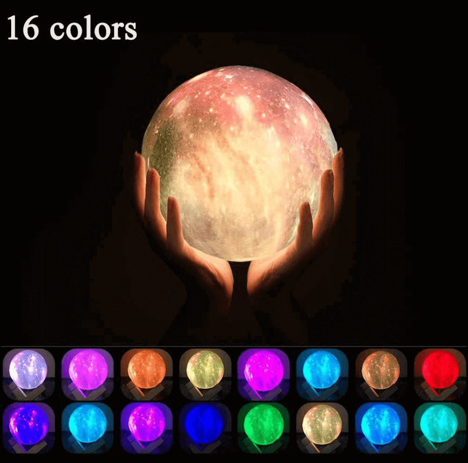 Creative 3D Printing Lunar Light Painting Night Light
