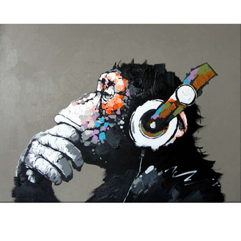 Monkey oil painting, frame painting