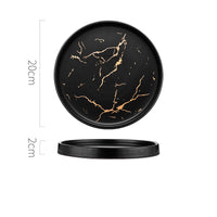 Marbled ceramic steak dinner plate