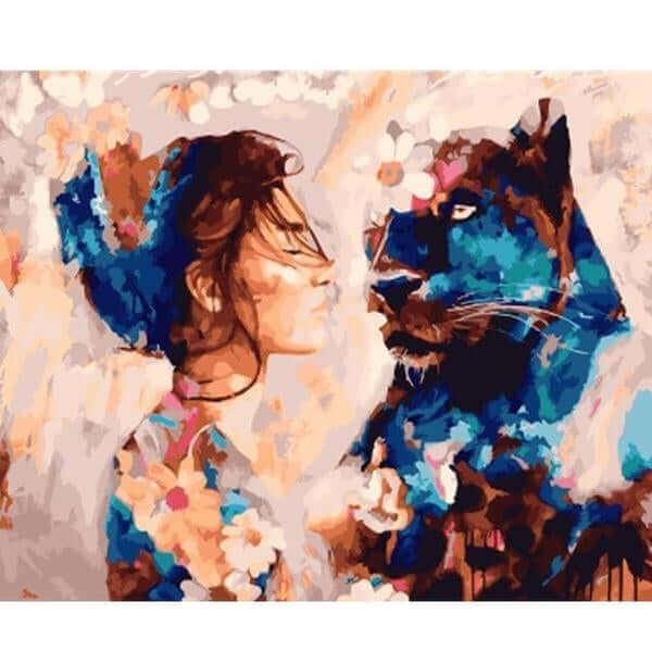 Oil Painting By Numbers Animal On Canvas With Frame