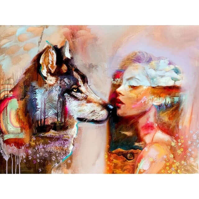 Oil Painting By Numbers Animal On Canvas With Frame