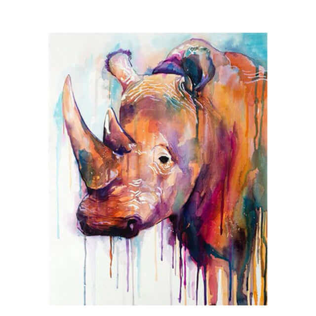 Oil Painting By Numbers Animal On Canvas With Frame