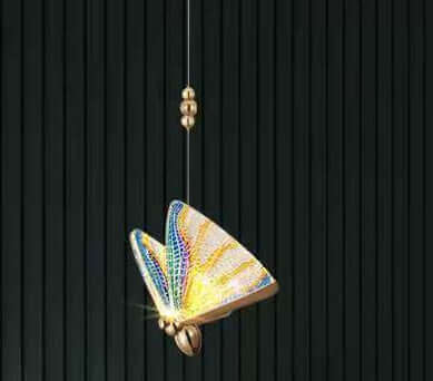 Modern Butterfly Lamp Chandelier with colorful wings, perfect for living room, bedroom, staircase, hall, and restaurant indoor lighting decor