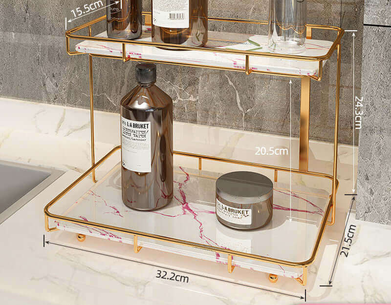 Elevate Your Organization with the Stylish and Versatile 2-Tier Light Luxury Shelf