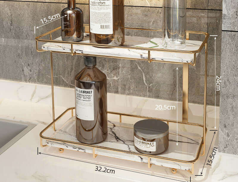 Elevate Your Organization with the Stylish and Versatile 2-Tier Light Luxury Shelf