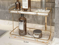 Elevate Your Organization with the Stylish and Versatile 2-Tier Light Luxury Shelf