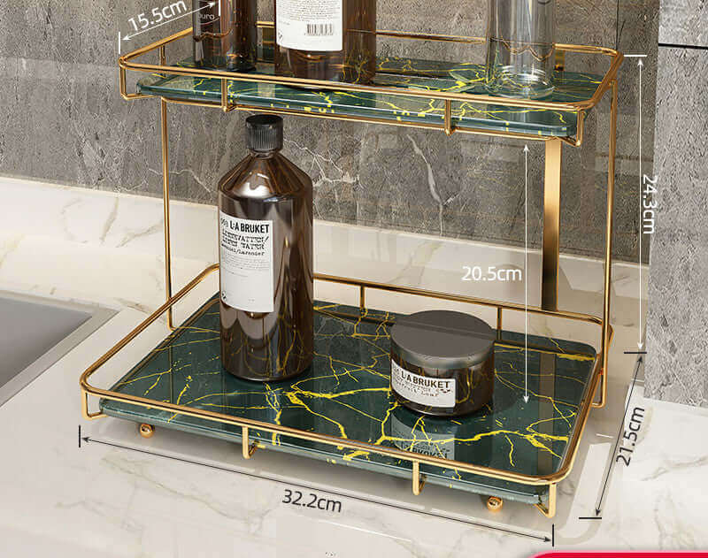 Elevate Your Organization with the Stylish and Versatile 2-Tier Light Luxury Shelf