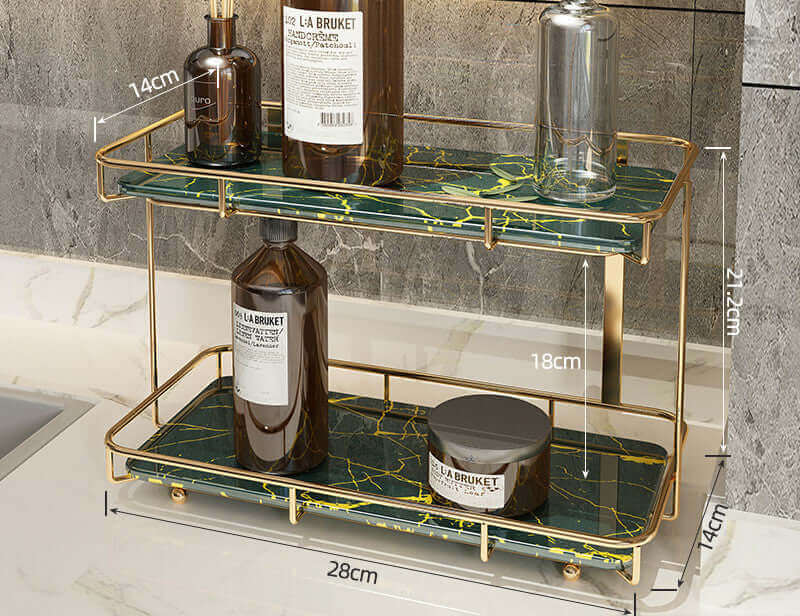 Elevate Your Organization with the Stylish and Versatile 2-Tier Light Luxury Shelf