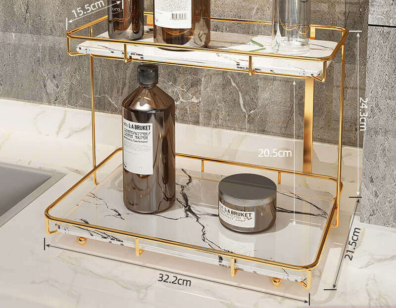 Elevate Your Organization with the Stylish and Versatile 2-Tier Light Luxury Shelf