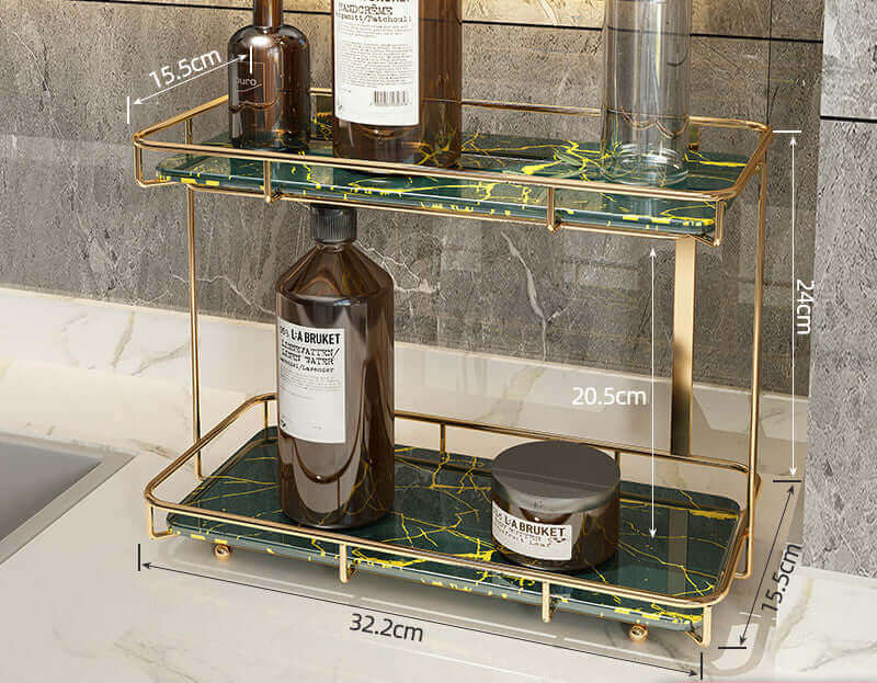 Elevate Your Organization with the Stylish and Versatile 2-Tier Light Luxury Shelf