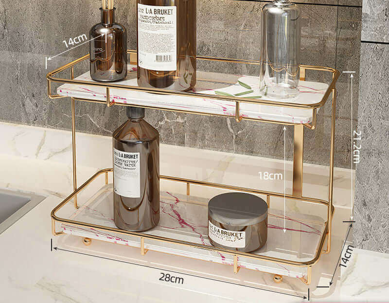 Elevate Your Organization with the Stylish and Versatile 2-Tier Light Luxury Shelf