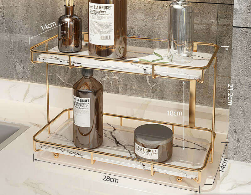 Elevate Your Organization with the Stylish and Versatile 2-Tier Light Luxury Shelf