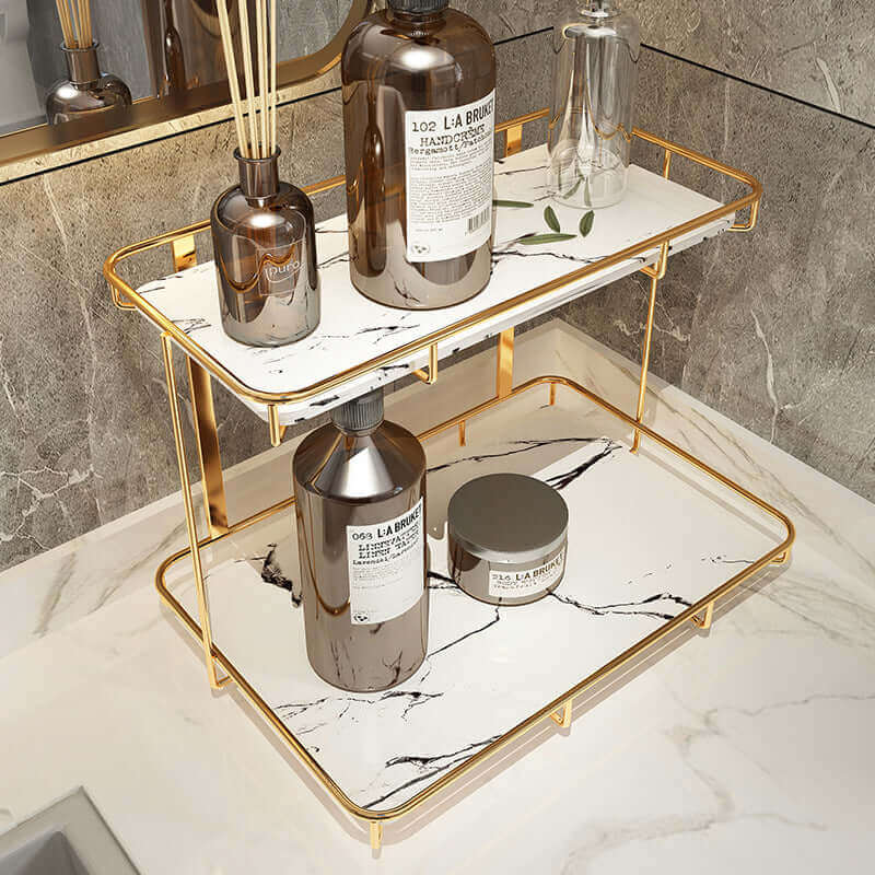 Elevate Your Organization with the Stylish and Versatile 2-Tier Light Luxury Shelf