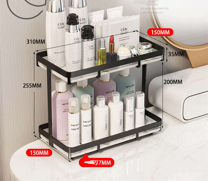 Elevate Your Organization with the Stylish and Versatile 2-Tier Light Luxury Shelf