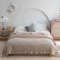 Waffle Plaid Blankets for Bed Sofa Throws Cotton Yarn Towel Blanket for Kids Adult Summer Air Conditioning Quilt Bedspread