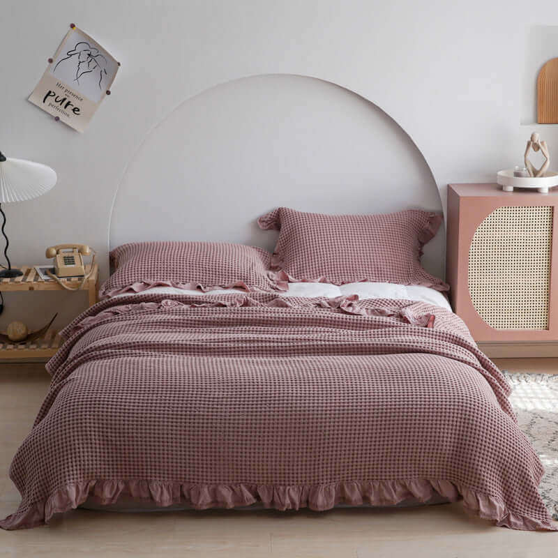 Waffle Plaid Blankets for Bed Sofa Throws Cotton Yarn Towel Blanket for Kids Adult Summer Air Conditioning Quilt Bedspread