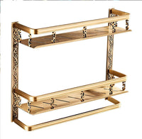 Space-saving shower shelf organizer with pole for shampoo, conditioner, body wash, soap, and more