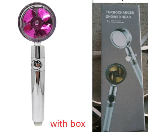 Water Saving Shower Head with 360-Degree Rotation - Pressurized, Built-in Turbofan, Detachable