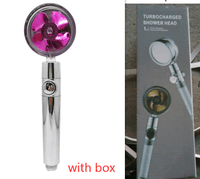 Water Saving Shower Head with 360-Degree Rotation - Pressurized, Built-in Turbofan, Detachable