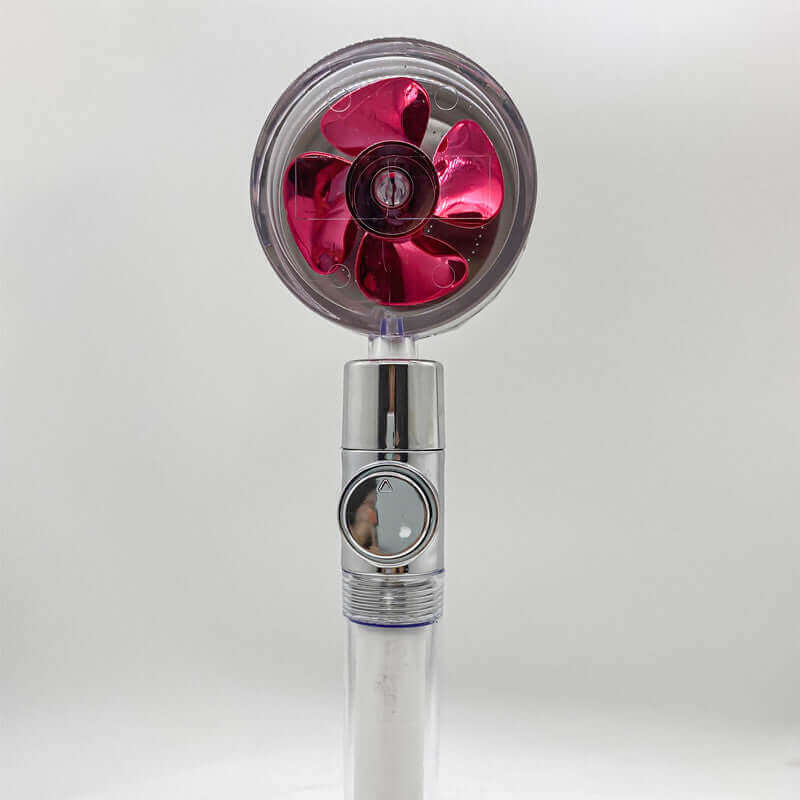 Water Saving Shower Head with 360-Degree Rotation - Pressurized, Built-in Turbofan, Detachable