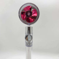 Water Saving Shower Head with 360-Degree Rotation - Pressurized, Built-in Turbofan, Detachable