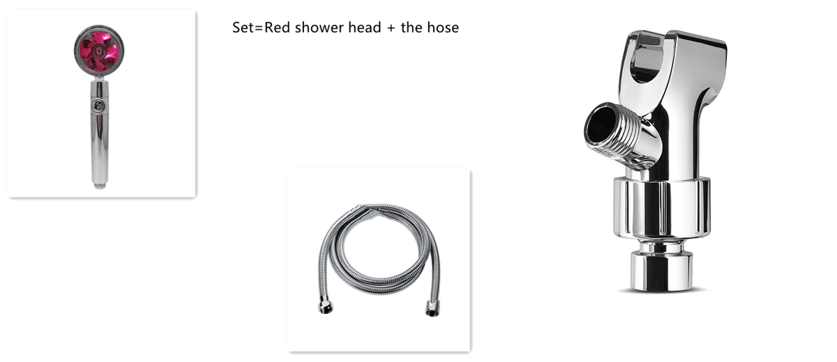 Water Saving Shower Head with 360-Degree Rotation - Pressurized, Built-in Turbofan, Detachable