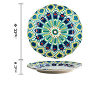 Underglaze ceramic steak western plate