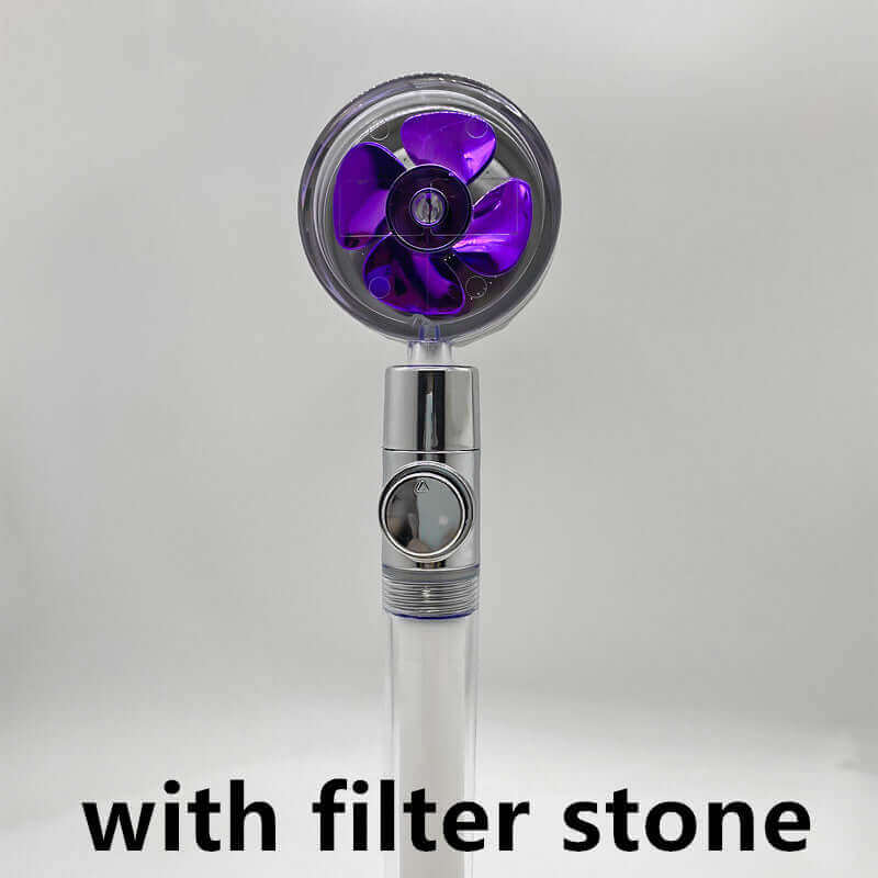 Water Saving Shower Head with 360-Degree Rotation - Pressurized, Built-in Turbofan, Detachable