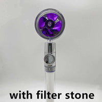Water Saving Shower Head with 360-Degree Rotation - Pressurized, Built-in Turbofan, Detachable