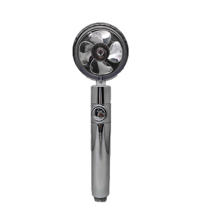 Water Saving Shower Head with 360-Degree Rotation - Pressurized, Built-in Turbofan, Detachable
