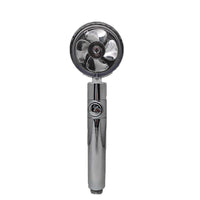 Water Saving Shower Head with 360-Degree Rotation - Pressurized, Built-in Turbofan, Detachable