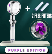 Water Saving Shower Head with 360-Degree Rotation - Pressurized, Built-in Turbofan, Detachable