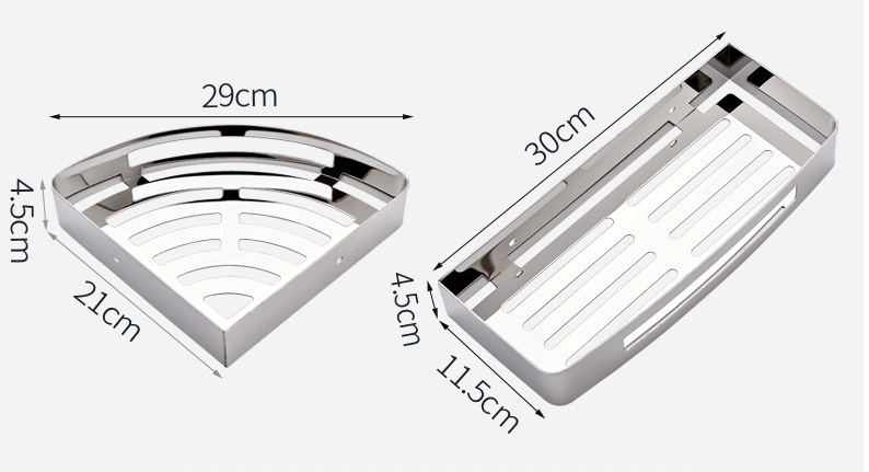Durable wall-mounted bathroom shelf with adhesive mounting system