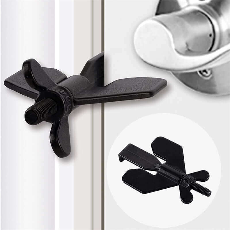 Portable hotel door lock for travel self-defense and safety use.