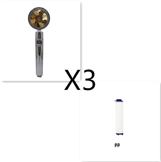 Water Saving Shower Head with 360-Degree Rotation - Pressurized, Built-in Turbofan, Detachable