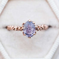 Rhinestone Rose Gold Egg-shaped Princess Ring