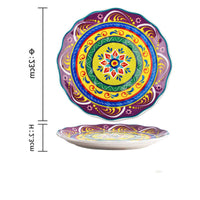 Underglaze ceramic steak western plate