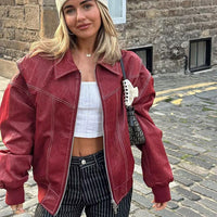 Loose Lapel Zip-up Jacket