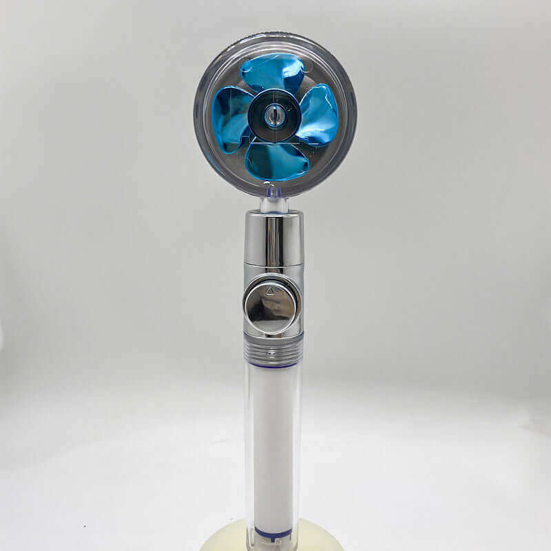 Water Saving Shower Head with 360-Degree Rotation - Pressurized, Built-in Turbofan, Detachable
