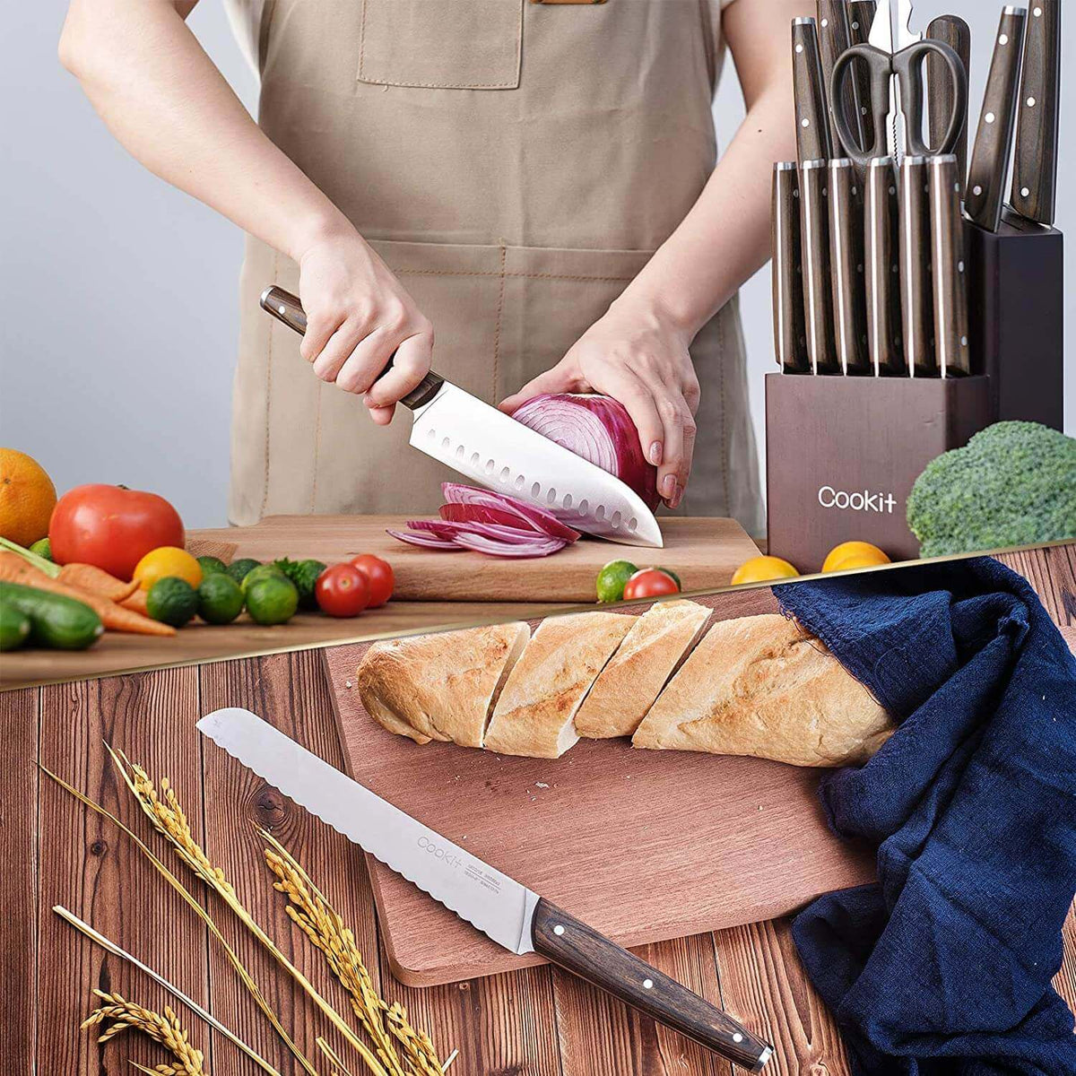 Kitchen Knife Sets, 15 Pcs