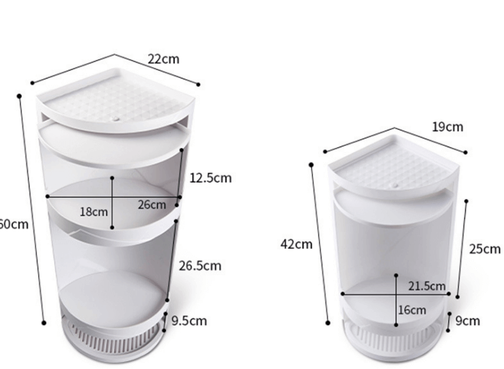 Convenient 360-degree swiveling bathroom storage rack with suction cups