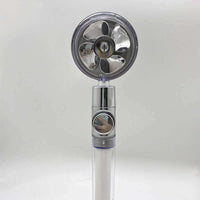 Water Saving Shower Head with 360-Degree Rotation - Pressurized, Built-in Turbofan, Detachable