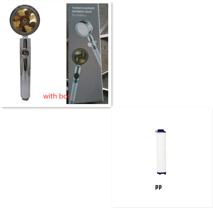 Water Saving Shower Head with 360-Degree Rotation - Pressurized, Built-in Turbofan, Detachable