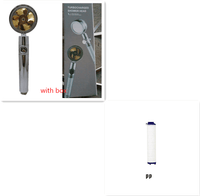 Water Saving Shower Head with 360-Degree Rotation - Pressurized, Built-in Turbofan, Detachable