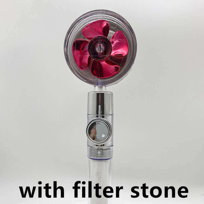 Water Saving Shower Head with 360-Degree Rotation - Pressurized, Built-in Turbofan, Detachable